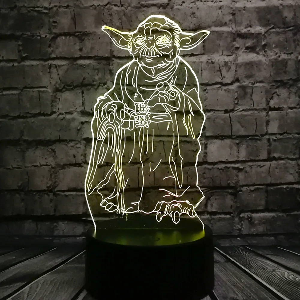 Новинка 2019 Звездные войны Мастер Йода 3D светодиодный светильник ночник