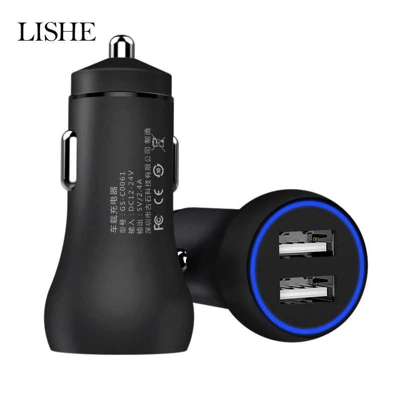 Автомобильное USB быстрое зарядное устройство для мобильного телефона двойной