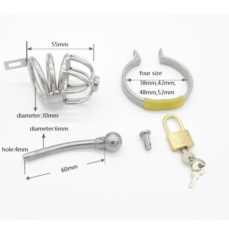Новый маленький Мужской целомудрие клетка металлический петух кольцо полый