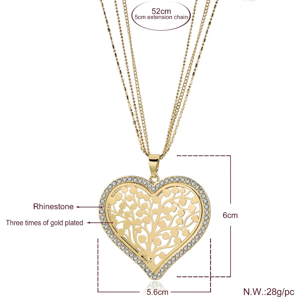 

CHICVIE LOVE Tree Of Life Necklace & Pendants Women Long Display Jewelry Necklace For Womens Chain Statement Necklace SNE180008