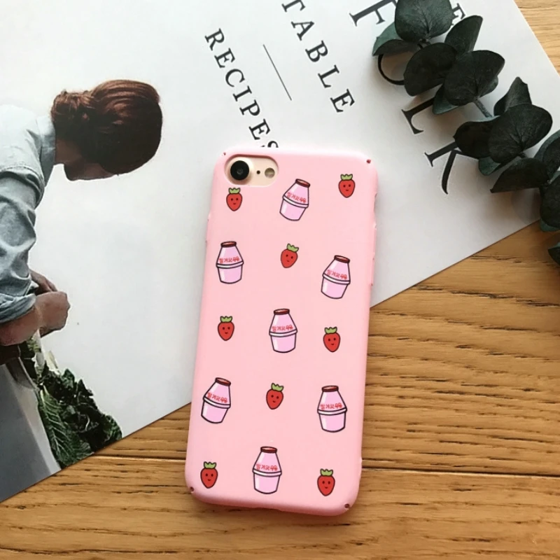 Розовый желтый банан чехол для fundas iphone 7 plus жесткий из поликарбоната Тонкий 6 6s s 8