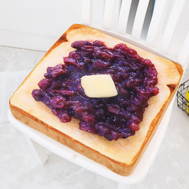 1 шт. 40*40 см фруктовые тосты Подушка вкусная подушка в виде еды с стеганой тканью мягкая и удобная для детей в качестве подарка на день рождения - Цвет: purple