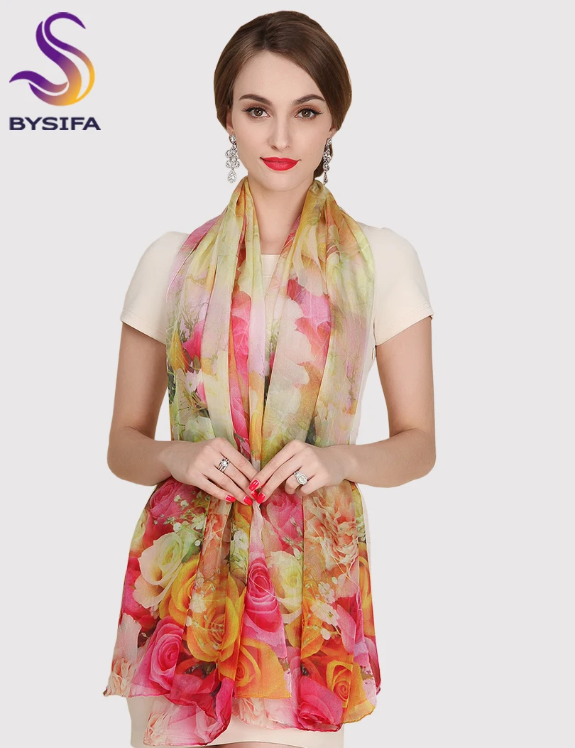 Новый весенне осенний женский шарф из чистого шелка зимние аксессуары длинные