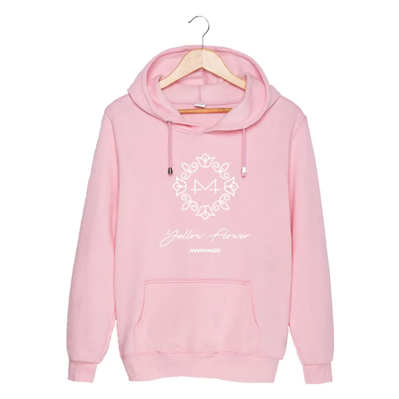 KPOP Корейская мода MAMAMOO 2018 альбом желтый цветок хлопковые толстовки с капюшоном