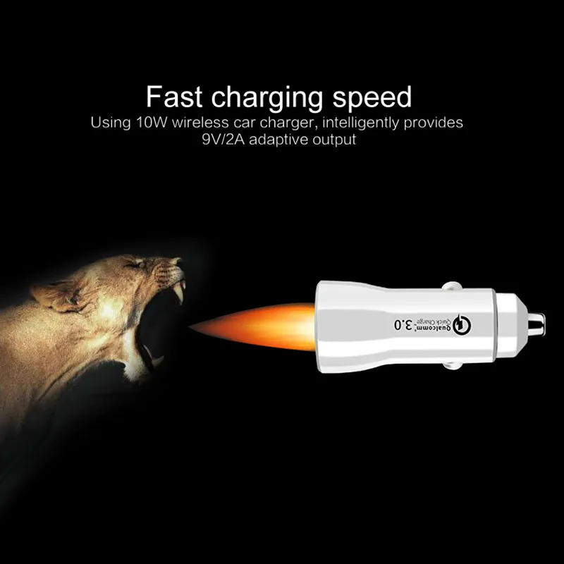 Автомобильное зарядное устройство Quick Charge 3 0 с двумя USB портами универсальное