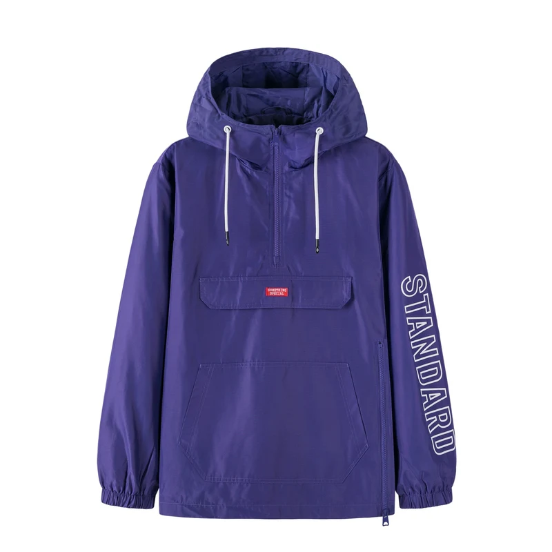purple SEMIR мужская куртка с капюшоном на молнии, мужская спортивная куртка с капюшоном на шнурке, куртка с принтом, с карманом-кенгуру, на молнии сбоку, уличная одежда - Цвет: purple