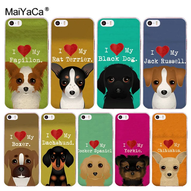 MaiYaCa I Love My собака Йоркширский терьер Papillon боксер для iPhone 4S 5C 5S 6S Plus X XR XS MAX чехлы