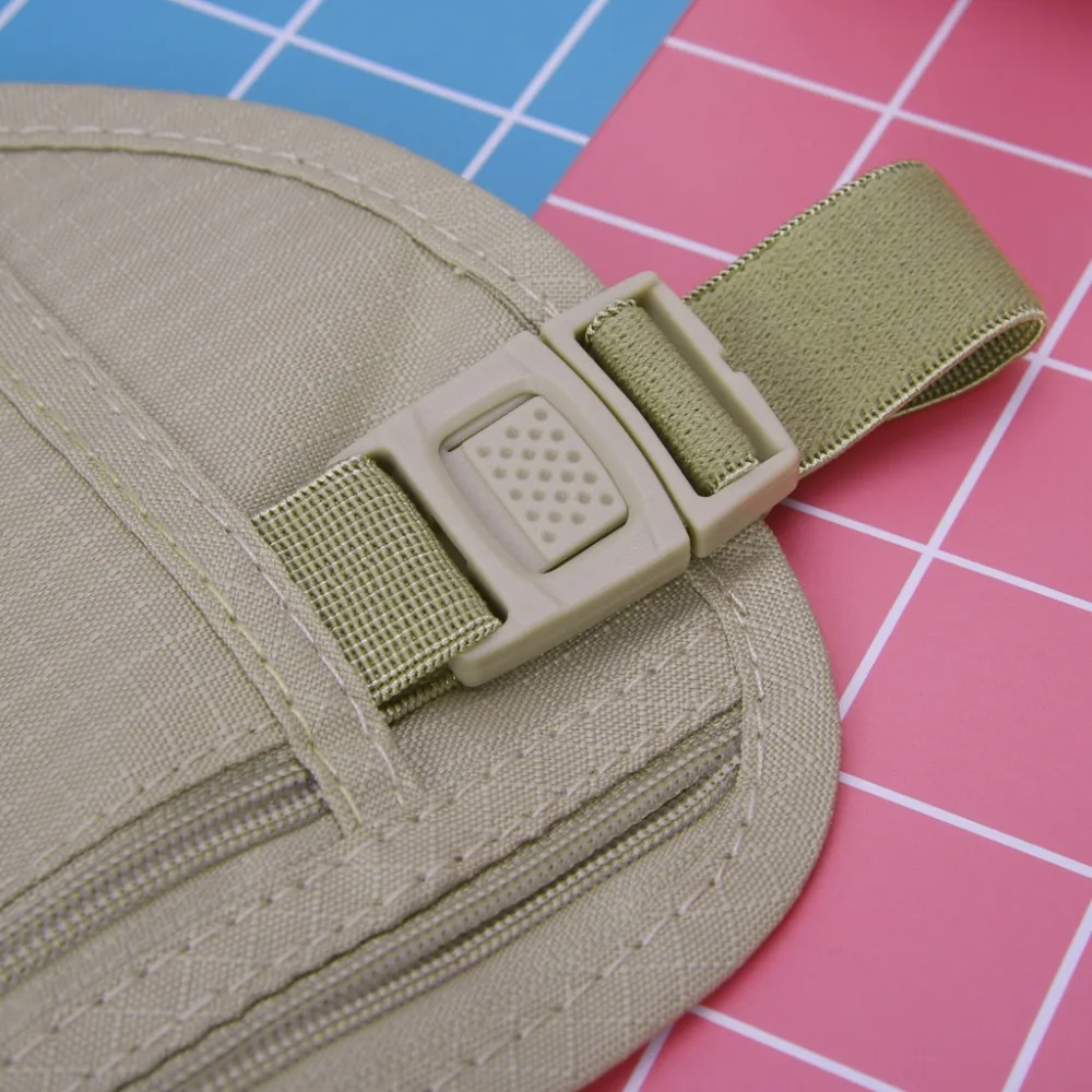 

1pc Travel Pouch Hidden Compact Security Money Waist Belt Bag Pocket