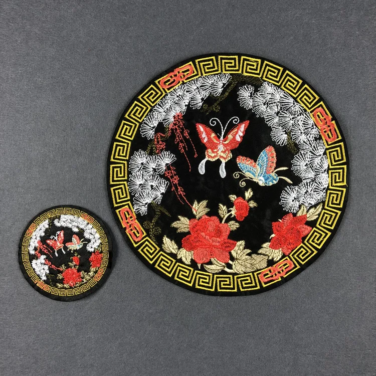 butterfly round Embroidered patches para vestuario decorative sew on designer for jeans parches bordados ropa | Дом и сад