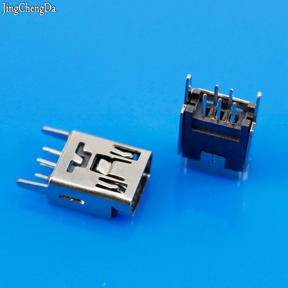JCD 10 шт. Mini-USB разъем 90 градусов спереди 2 средства ухода за кожей стоп 5PIN DIP