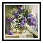 Вышитая бисером фиолетовая и белая сиреневая Цветочная ваза полный 5d дрель Алмазная картина украшение горный хрусталь картина