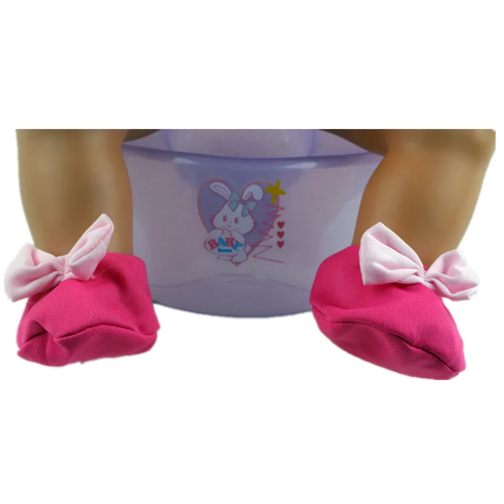 Розовый Bowknot Обувь Куклы Одежда подходит 18 дюймов American Girl 43 см Baby Born zapf дети лучший