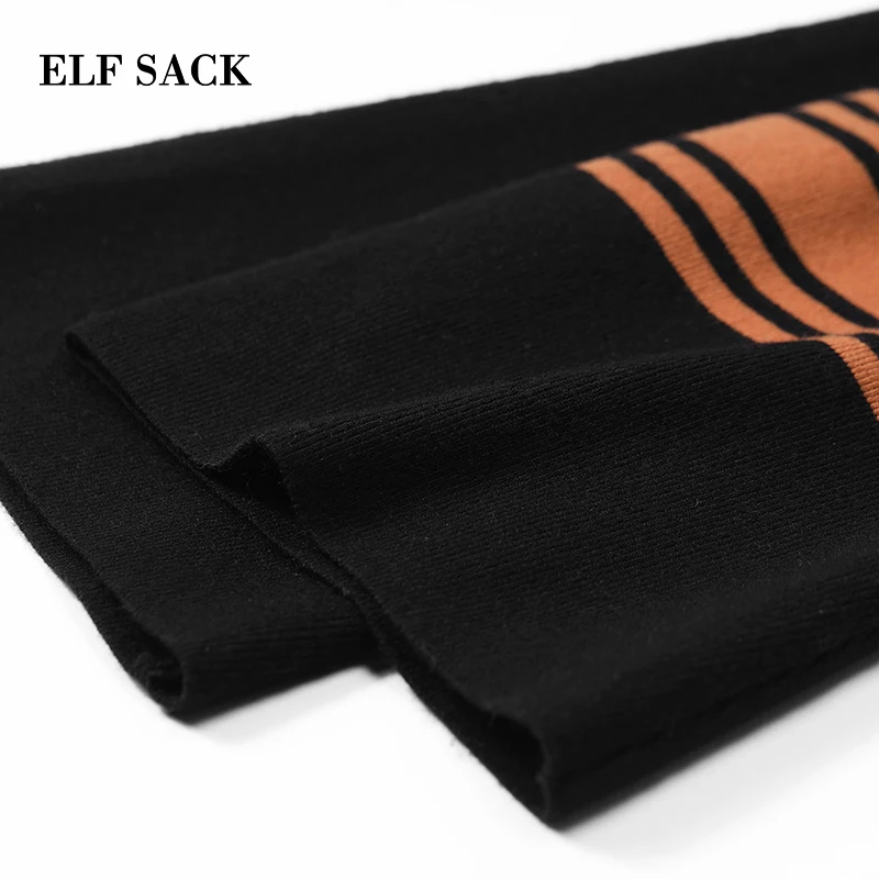 ELFSACK новинка Модный женский свитер с буквенным принтом длинный рукав круглый