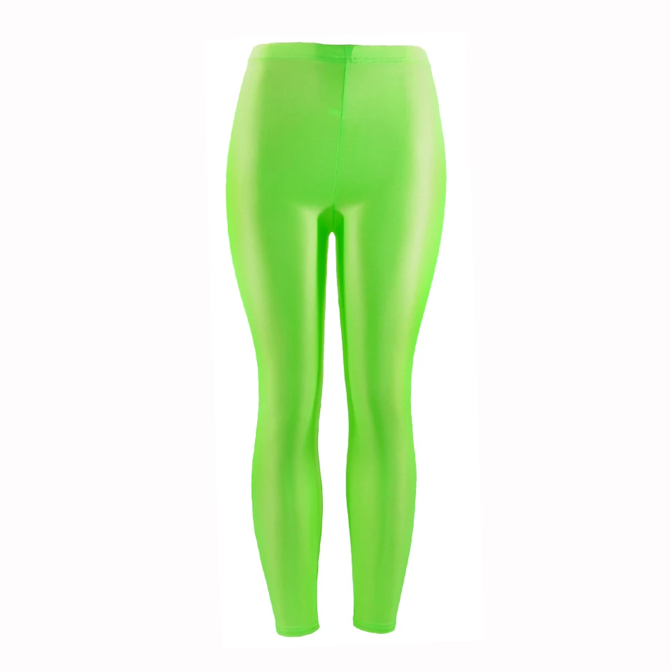 Fruit Green 21 цвет размера плюс флуоресцентные цветные женские Леггинсы эластичные леггинсы спандекс разноцветные блестящие глянцевые леггинсы брюки для девочек - Цвет: Fruit Green