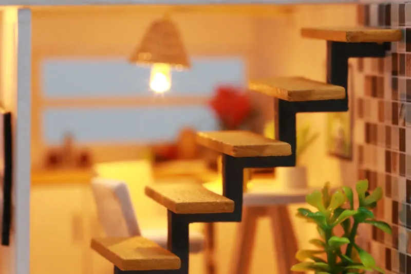 

IIE CREATE Doll House Miniatures with Furniture LED Light Dust Cover Wooden Diy Toys for Children Gift Doll House Kit Dollhouse