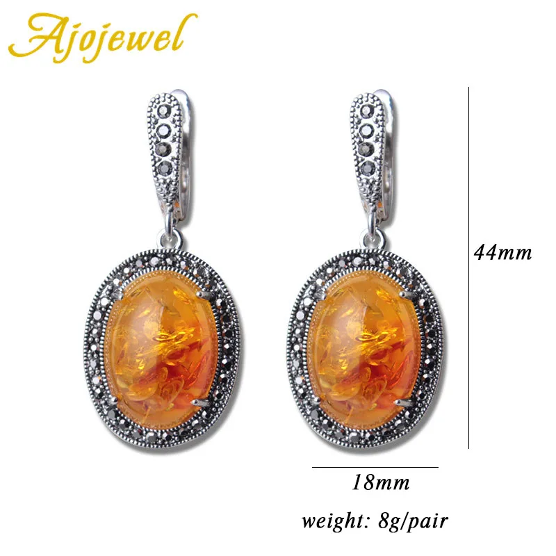 Женские винтажные серьги Ajojewel Винтажные из оранжевого камня ювелирные изделия в
