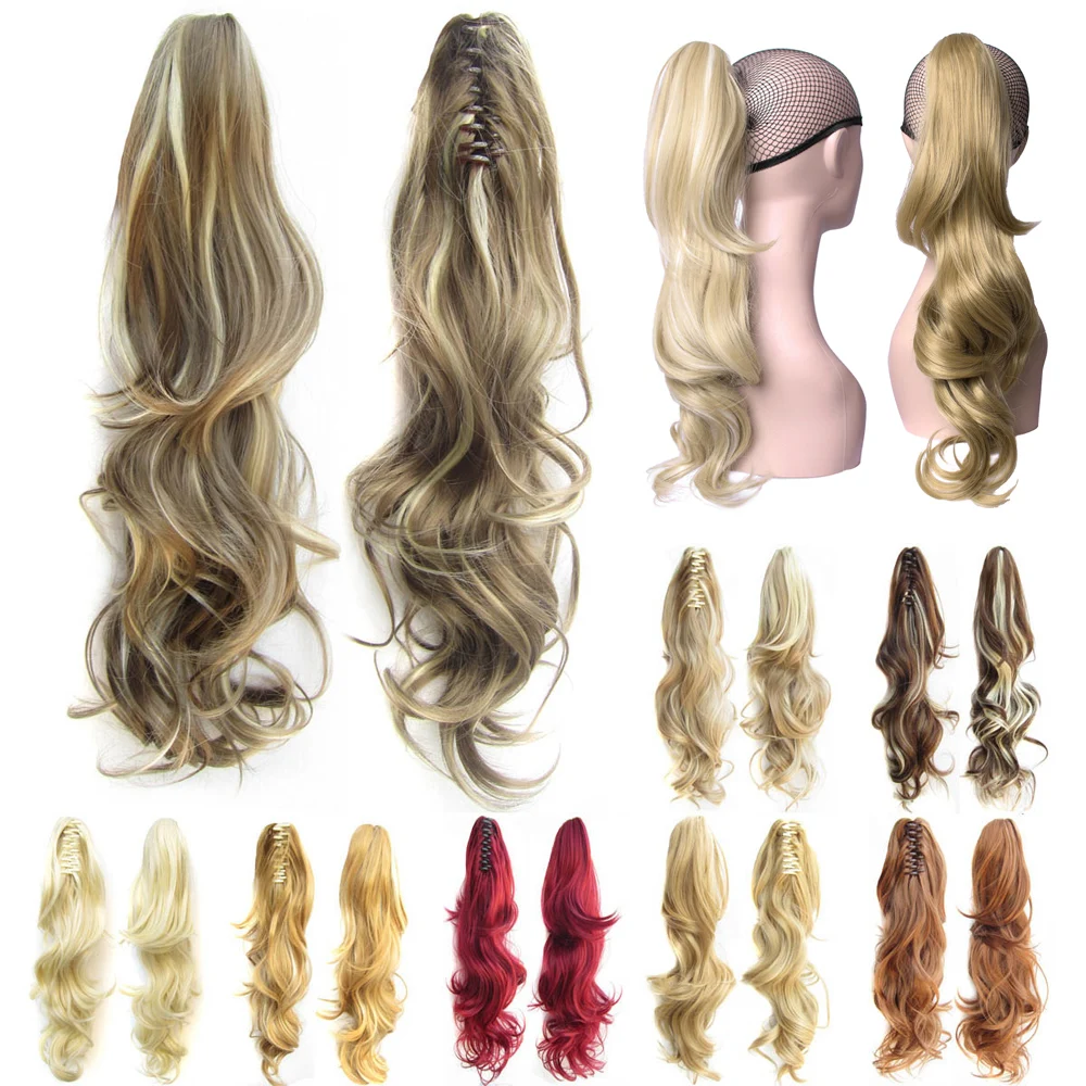 

Delice 24-дюймовый женский длинный многослойный кудрявый конский хвост высокотемпературный синтетический конский хвост коготь хвост кусок 160