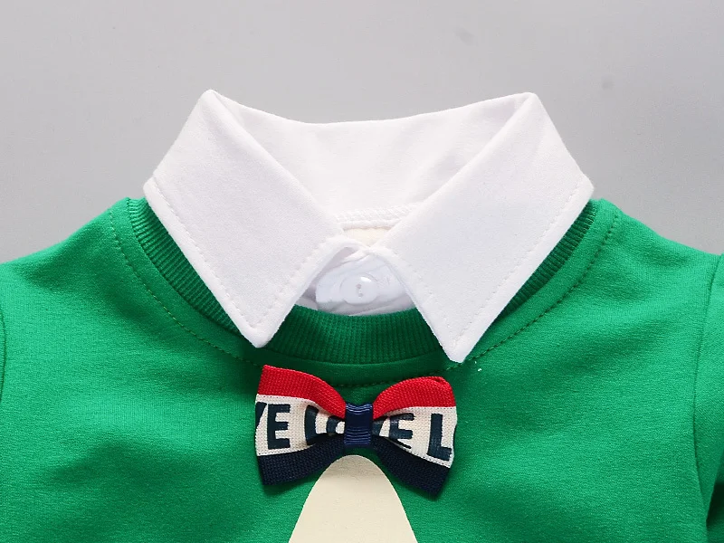 2020 New Fashion Baby Clothes Children Boys Girls Removable Collar T-shirt Pants 2Pcs/Sets Kids Cartoon Clothing Sets Tracksuits | Детская