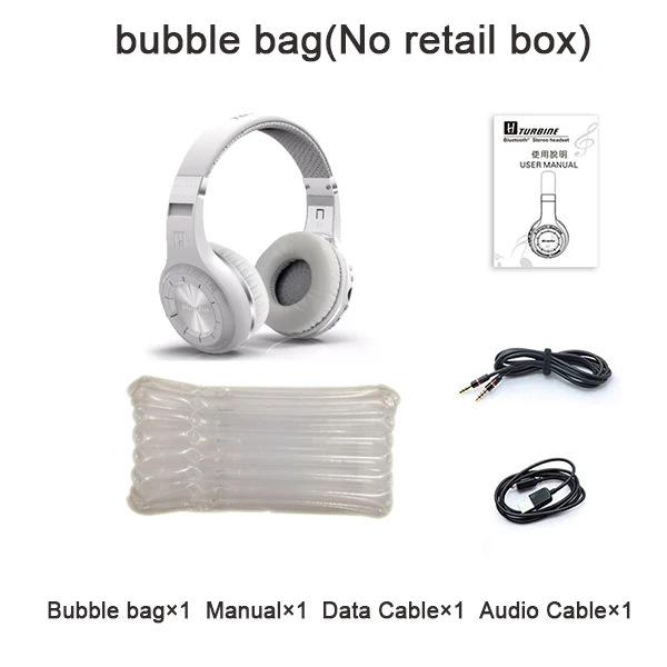 Bluedio H Plus Bluetooth гарнитура стерео беспроводные наушники HIFI MP3 музыкальный плеер наушники микрофон FM радио SD карта - Цвет: White no Box