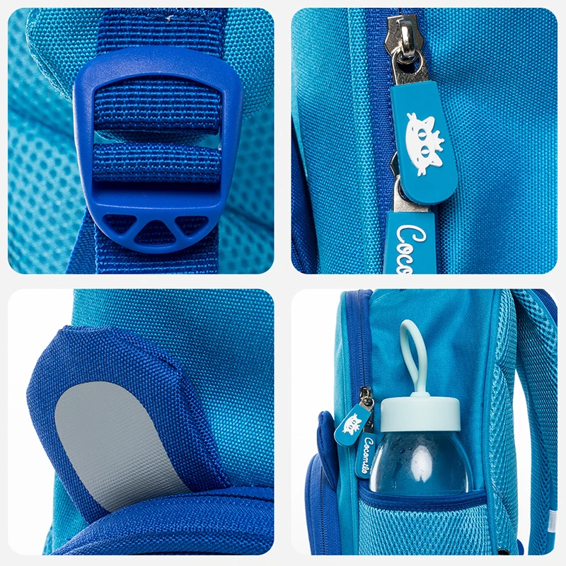 Cocomilo Orthopedic Children Cartoon Hippo School Bags Kids Kindergarten school bag Animal Backpack Waterproof Satchel 3-5 Years