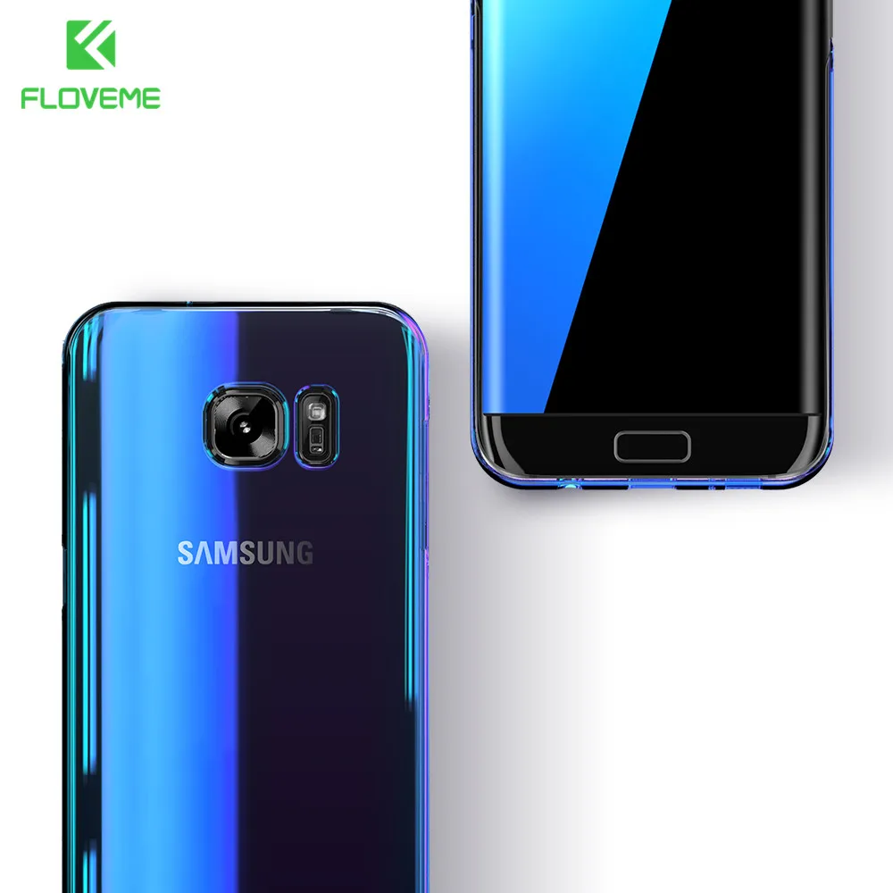 FLOVEME градиентные Чехлы для Galaxy S8 S9 Plus Note 8 прозрачный чехол с гальваническим