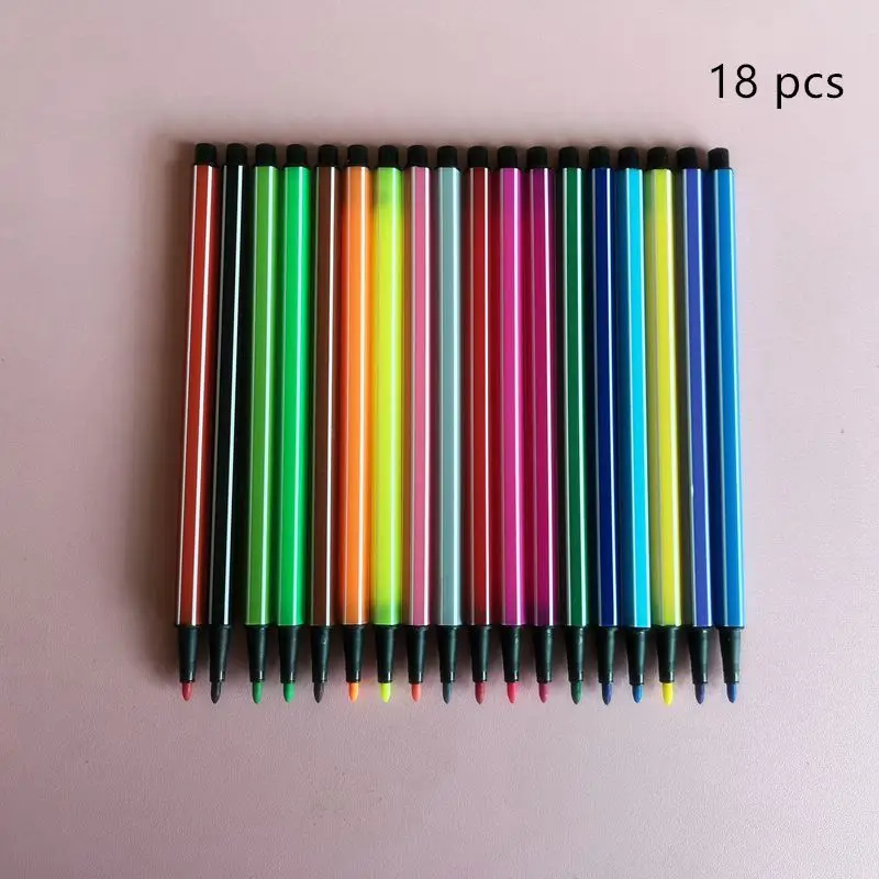 18 colors DINGYI 6/12/18/24/36 нетоксичный Цвет моющиеся воды Цвет маркеры граффити маркеры ручка для рисования детские подарочные товары для рукоделия - Цвет: 18 colors