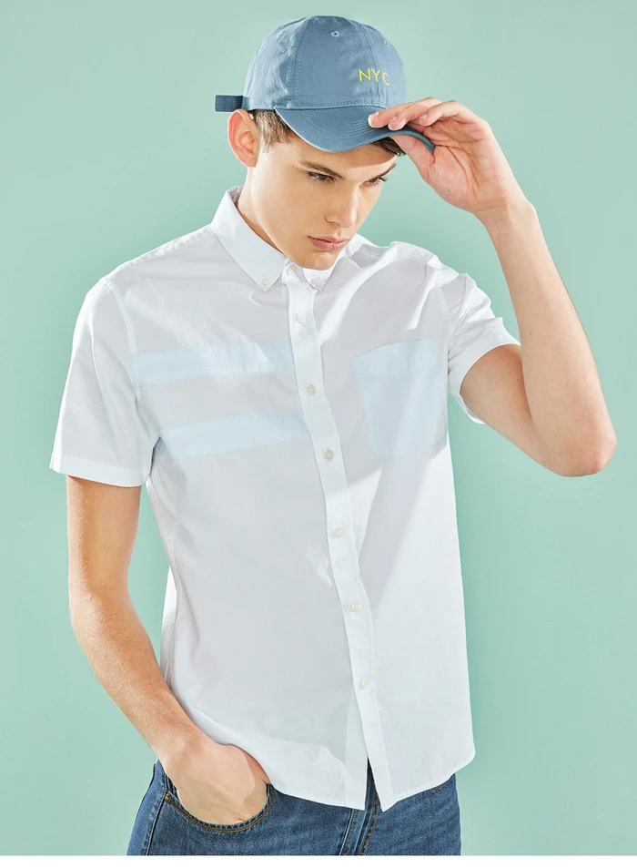 Jordano/Мужская рубашка, контрастная, цветная, Оксфорд, хлопок, Camisa Masculina, короткий рукав, отложной воротник, цветная, блочная, Camisas