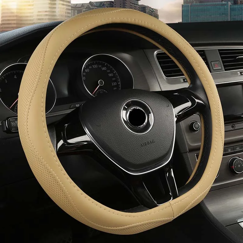 Car steering wheel cover D Shape Type handle Cover 38cm Punch Breathable For Volkswagen Golf 7 Atlas Kia Sportage Optima K5 | Автомобили и