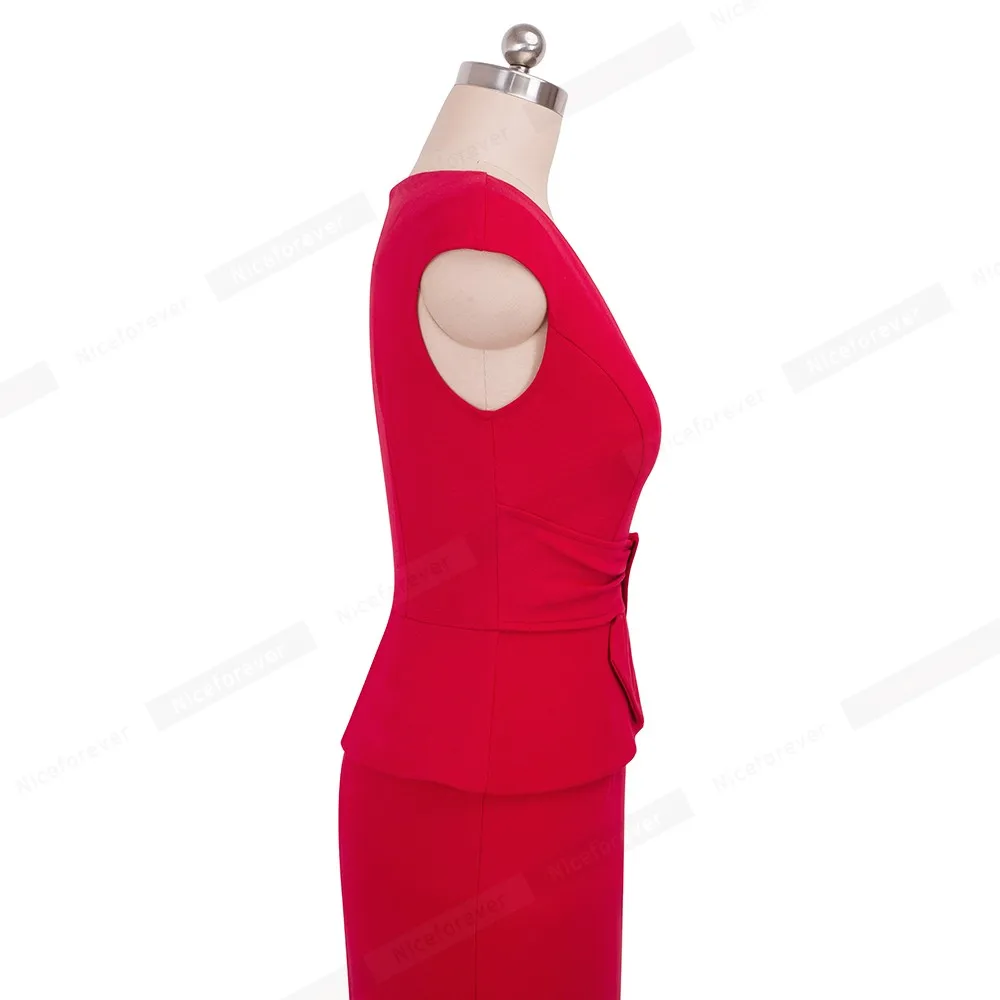 Женское винтажное Деловое платье Nice forever облегающее футляр с v образным вырезом