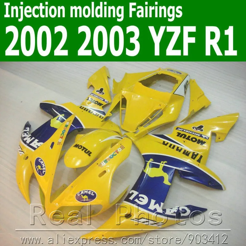 100% литья под давлением обтекатель комплект для YAMAHA 2002 2003 YZF R102 03 серебристый