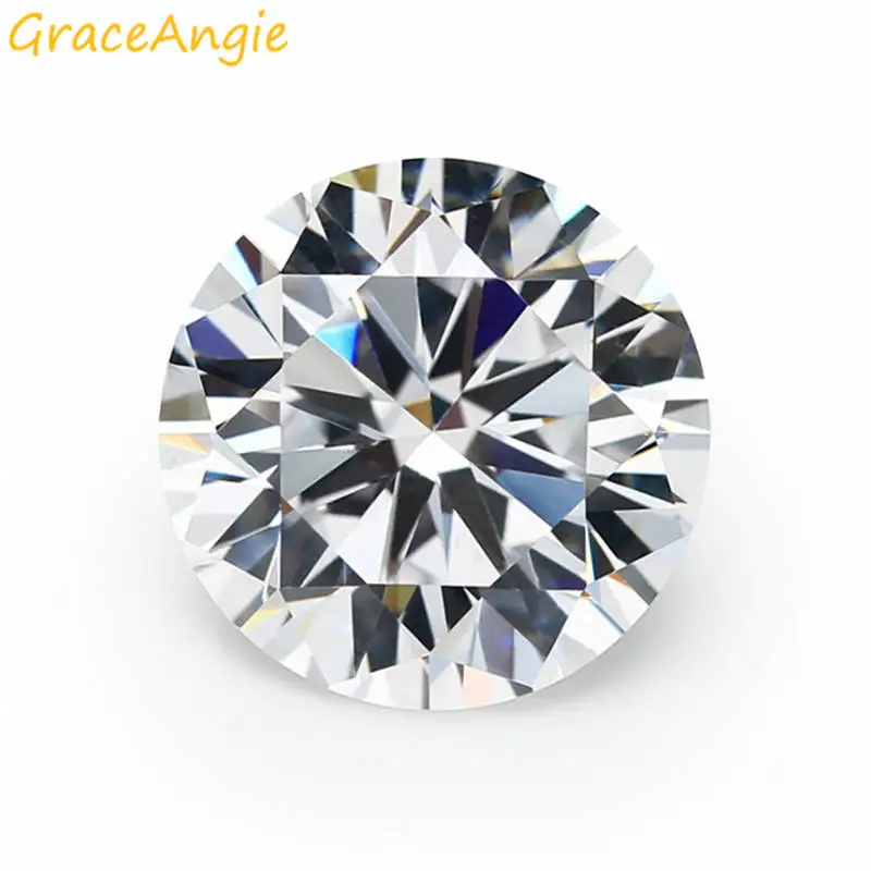 GraceAngie 1 6 мм модный Свободный CZ камень круглый бриллиантовый вырез Белый