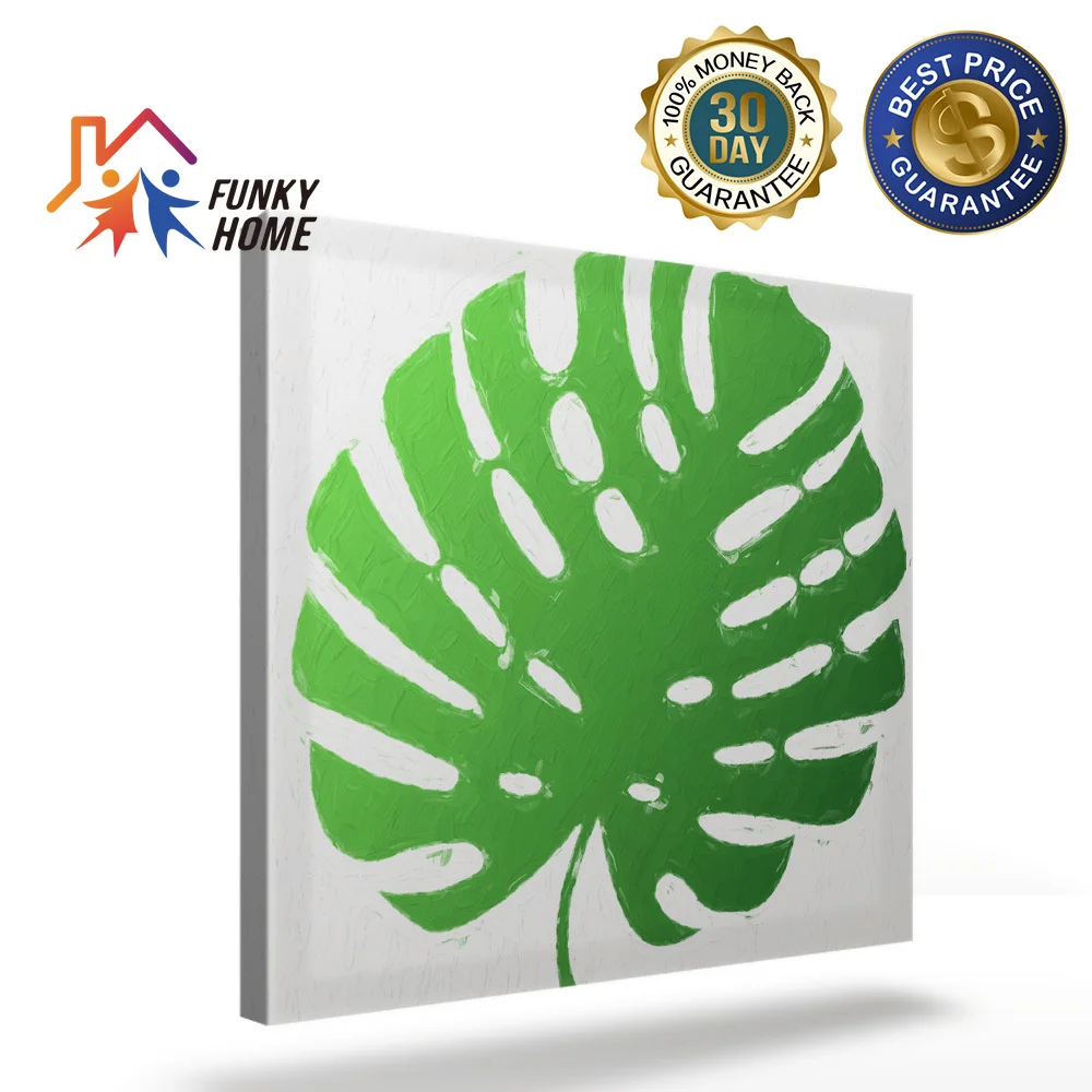 Funkyhome холщовая живопись зеленый завод черепаха Настенная картина в рамке спальня