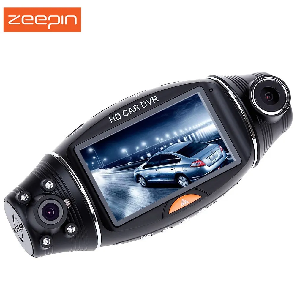 Zeepin R310 Автомобильный видеорегистратор с двумя объективами 2,7 дюймов IR 270 градусов TFT lcd Dash Cam камера заднего вида рекордер 5,5 V 2A