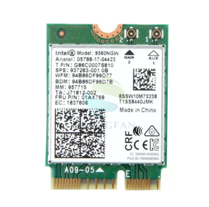 9560NGW(New) Двухдиапазонная беспроводная карта 1,73 Гбит/с для Intel AC 9560 9560NGW NGFF Key E Wifi карта 9560AC 8020.11ac Bluetooth 5,0 ноутбук для Windows 10 - Цвет: 9560NGW(New)