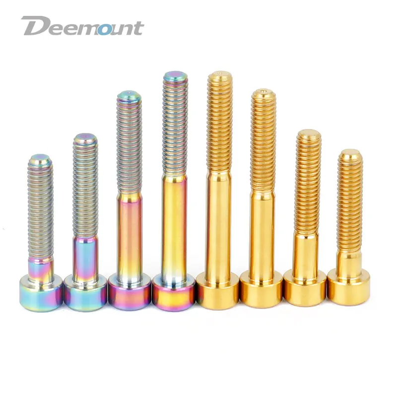 

Deemount 2PCS M6 Titanium Bolts 30/35/40/45/50mm for Bicycle Headset Fixing Stem Top Cap Ti Screws MTB BMX Bikes Fastening