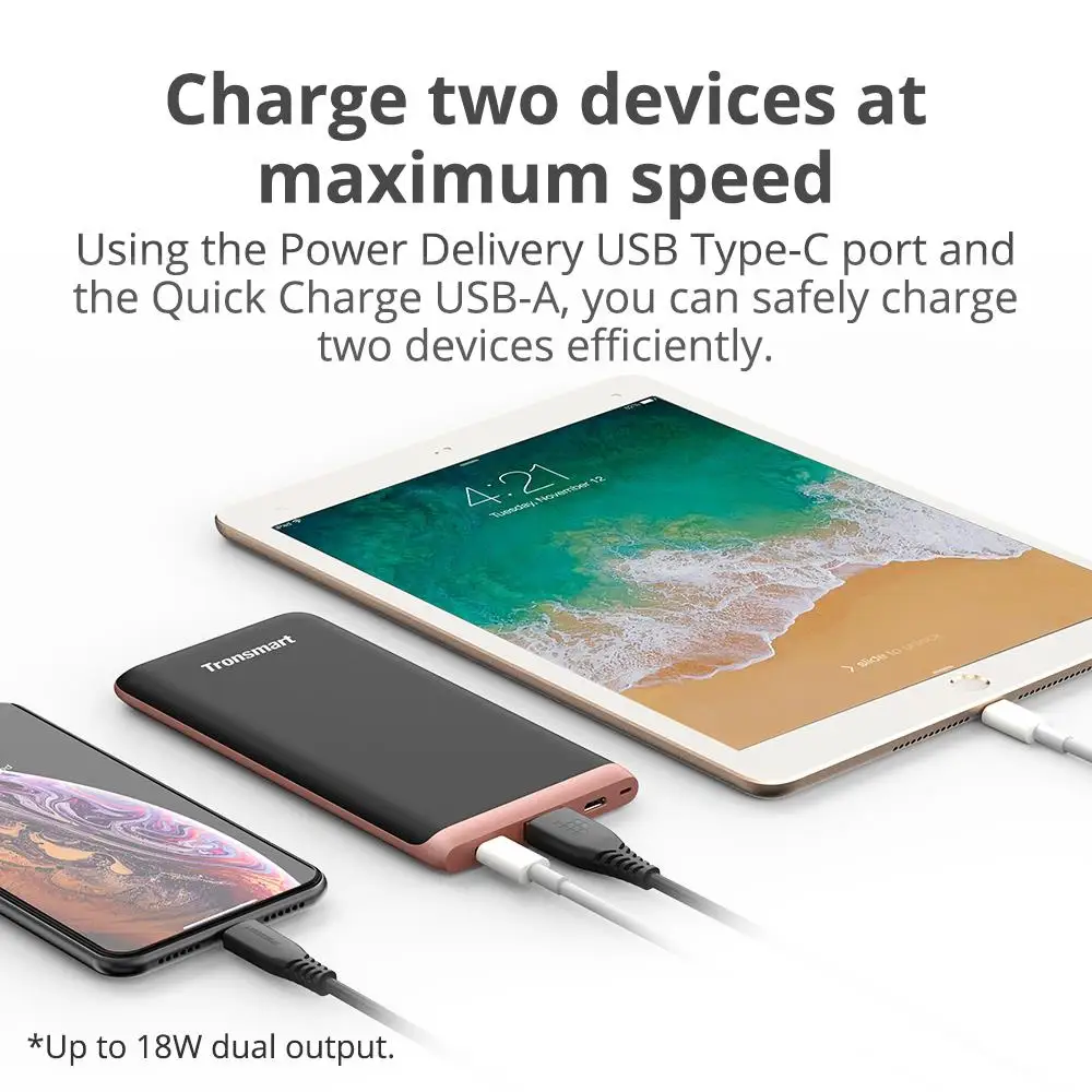 [Корабль из России] Tronsmart Trim pdd01 power Bank 10000 мАч Быстрая зарядка 3 0 портативное