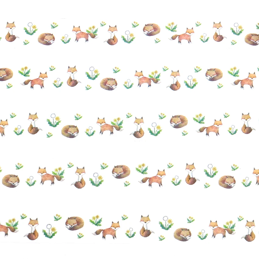 Коробка посылка Kawaii с принтом Лисенок для детей лента Washi отличное качество