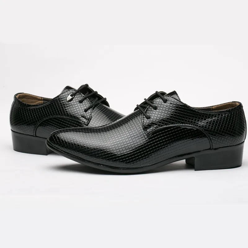 Туфли мужские классические заостренный носок на шнуровке искусственная кожа