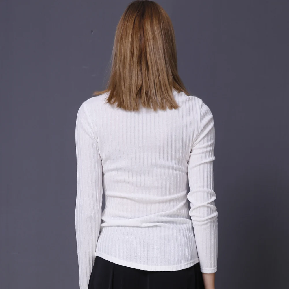 Черная водолазка трикотажное эластичное с длинным рукавом женский свитер