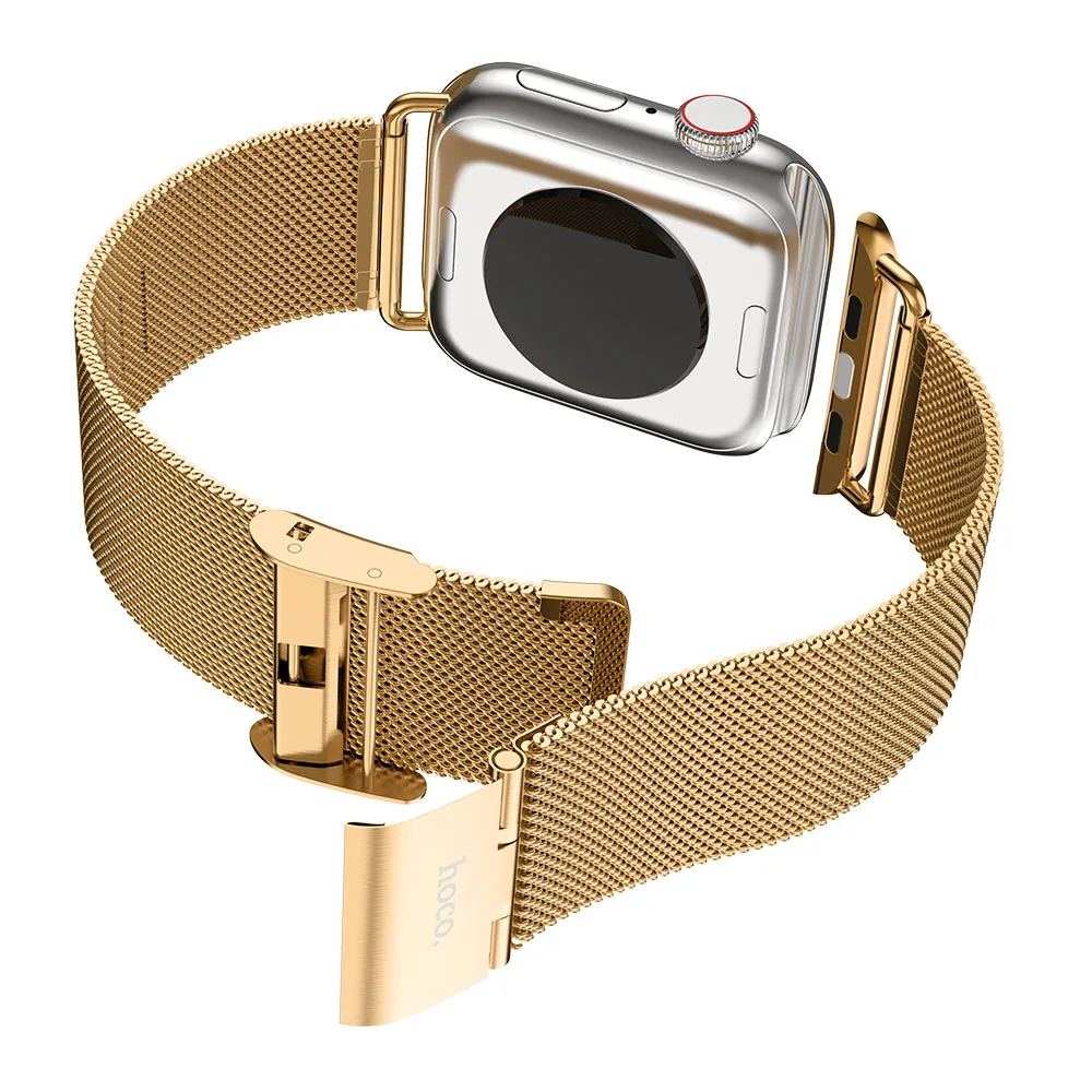 Беспроводное зарядное устройство HOCO бренд ремешок для наручных часов Apple Watch, ремешок для часов, Миланская петля, ремешок серии 1/2/3/4/5 на 44 мм 40 мм браслет, 42 мм, 38 мм, ремешок для часов