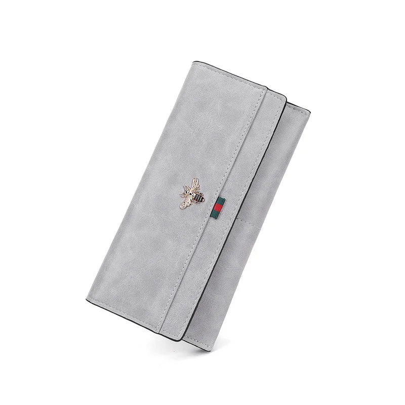 Модный длинный кошелек женский 2 сложения высокое количество PU кожаный бумажник