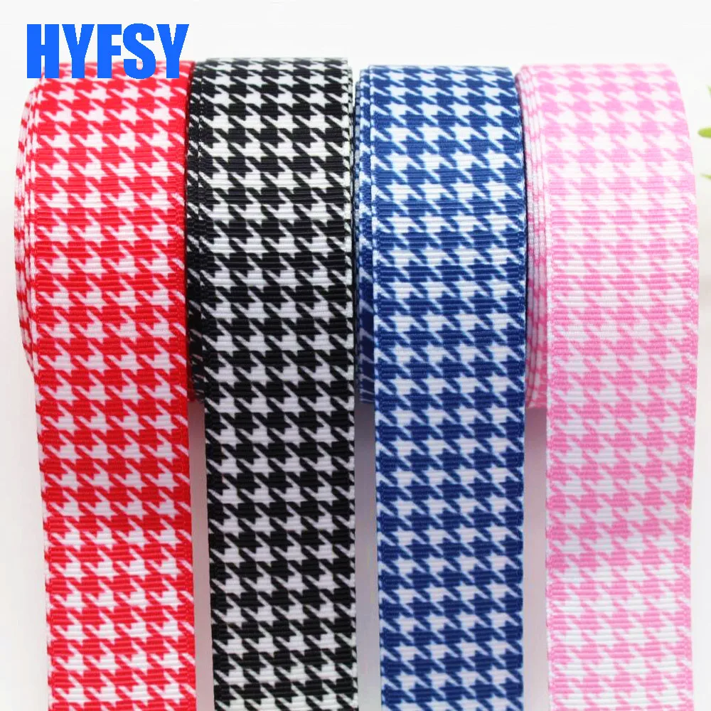 hyfsy 10065 25 mm plover plaid DIY gift packaging headwear handmade materials Sewing fabric Grosgrain ribbons belt | Дом и сад