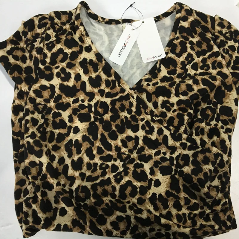 

2019 New Spring Autumn Slim Thin Sexy Temperament Women Dress Long Sleeve V-neck Leopard Dress Female Package Hip Dresses QH136