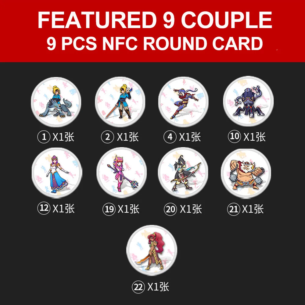 9pcs round card Игровая карта amiibo совместимая огненная эмблема: threehouse Zelda NFC круглая карта NS switch Super Odyssey - Цвет: 9pcs round card