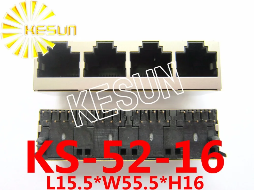40 шт. x RJ45 5224 8C/1x4 с щит PCB модульный разъем сетевой Разъем LAN 4 порта 180 градусов