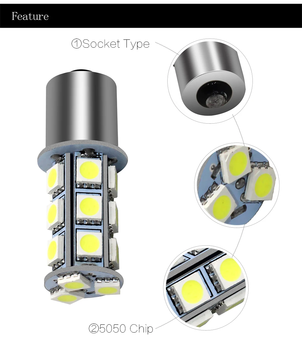 1 шт. Белый 1157 1156 P21W BA15S Bay15d 18 светодиодный 5050 SMD задний стоп-сигнал Бортовой светильник лампочка 12V