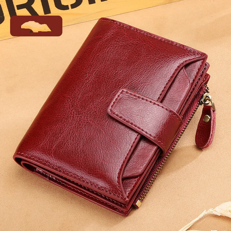 SENDEFN короткие ботинки из натуральной кожи, Для женщин кошелек женский, клатч Сумки из коровей кожи портмоне держатель для карт, модный костюм высокого качества - Цвет: RED