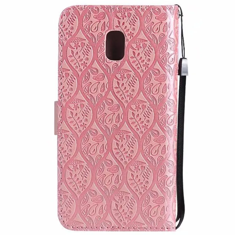3D чехол-Кошелек из ротанга с цветочным узором и тиснением для Samsung Galaxy J3 2017