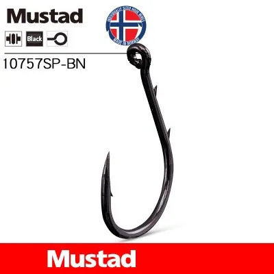 Mustad рыбалка крючки станок и 10757SP-BN двойная колючая крючок Рыбалка снасти Pesca 1 #7 #