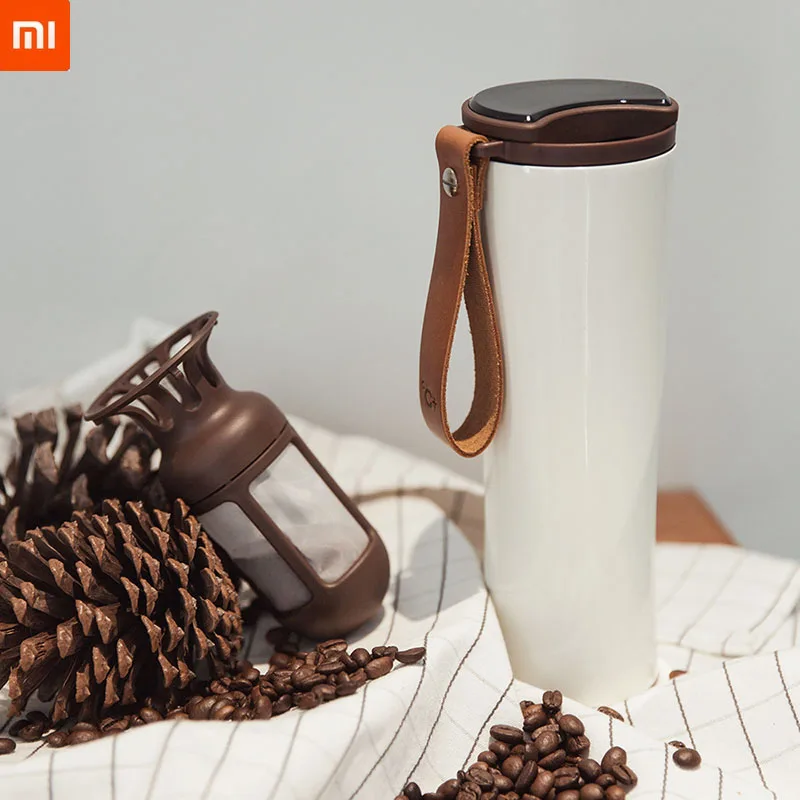 Xiaomi дорожная кружка Мока умный кофе стакан вакуумная изоляция бутылка сенсорный экран дисплея температуры нержавеющая сталь кофейная чашка